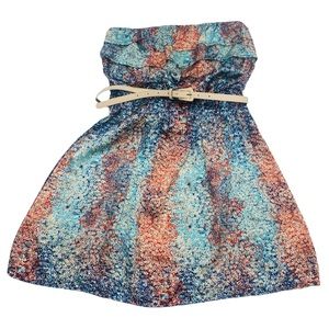 Shasa, Small, strapless silky multicolored mini dress